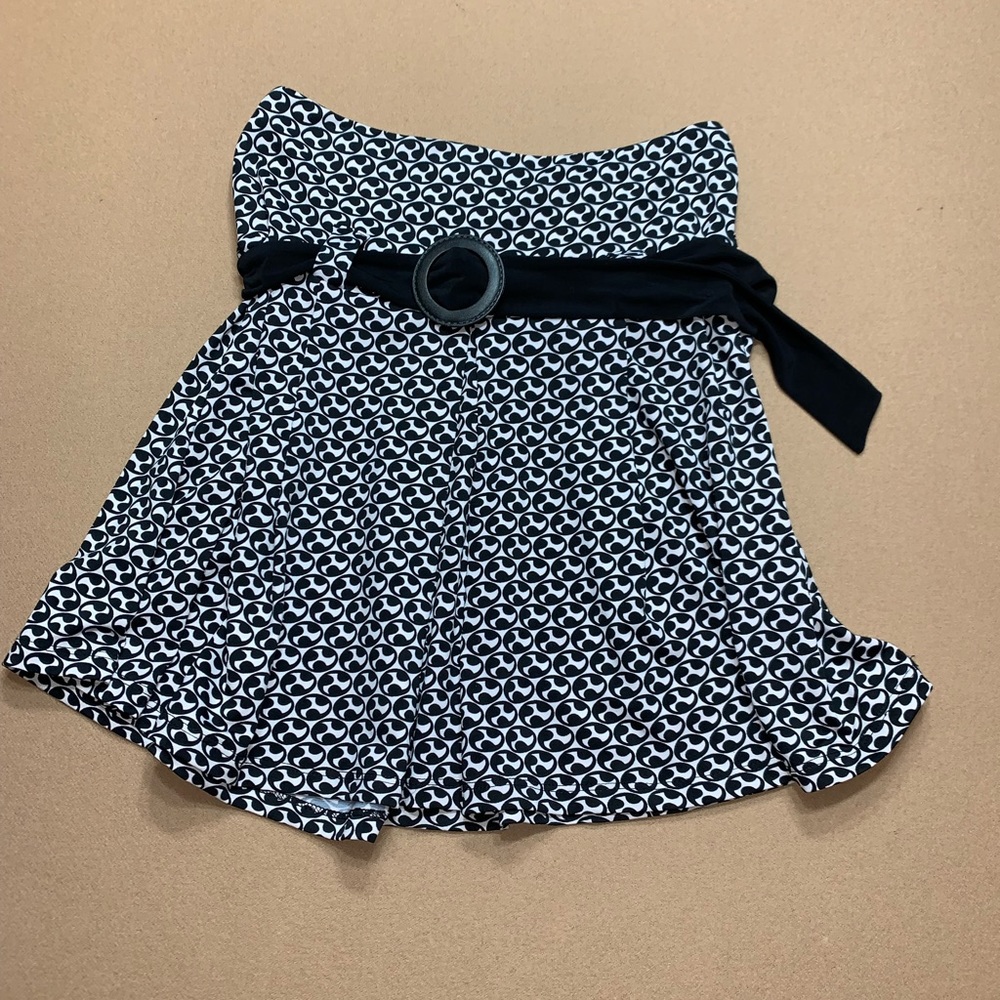 Y2k strapless belted top